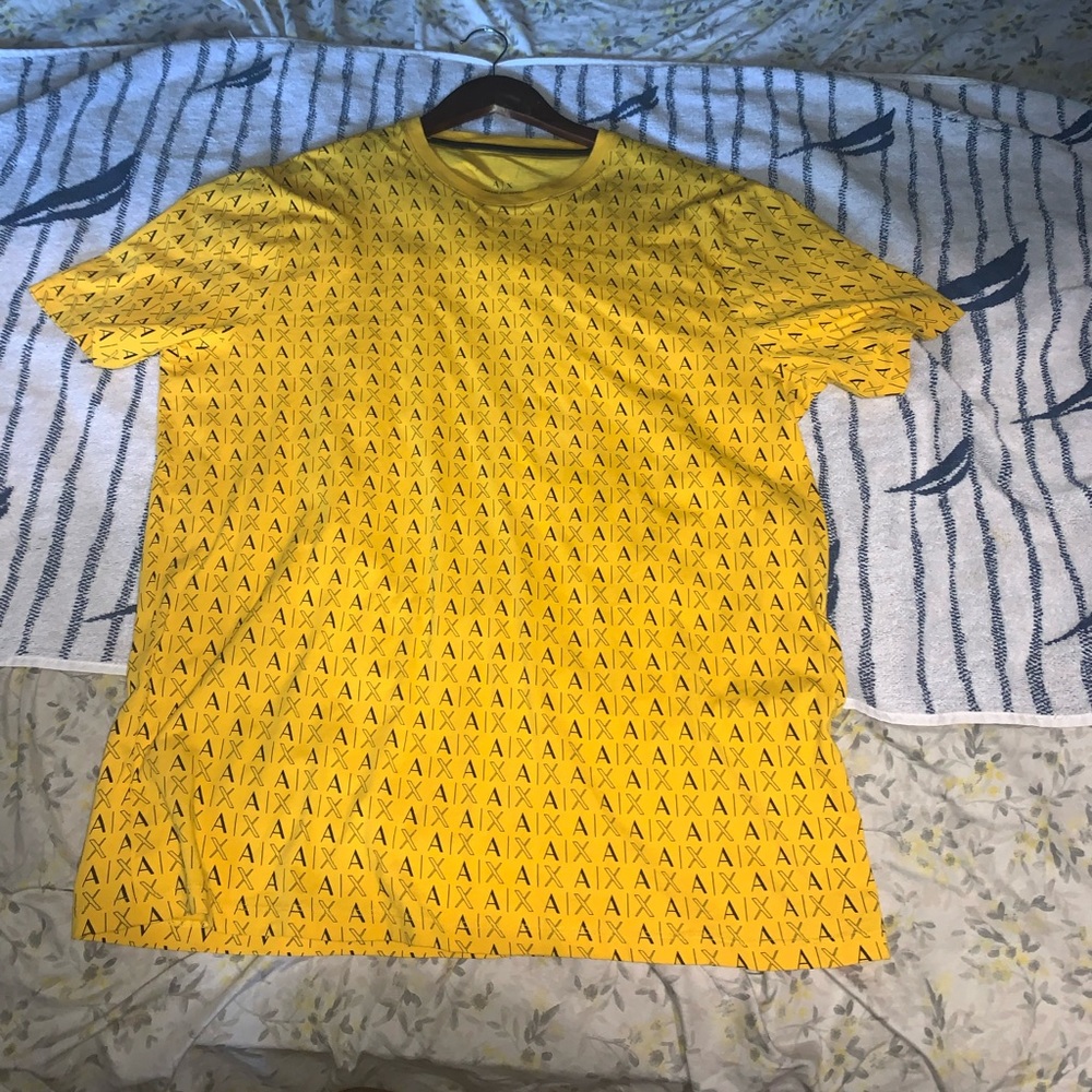 Armani Exchange Men Cotton; Multi-Logo Yellow and Black